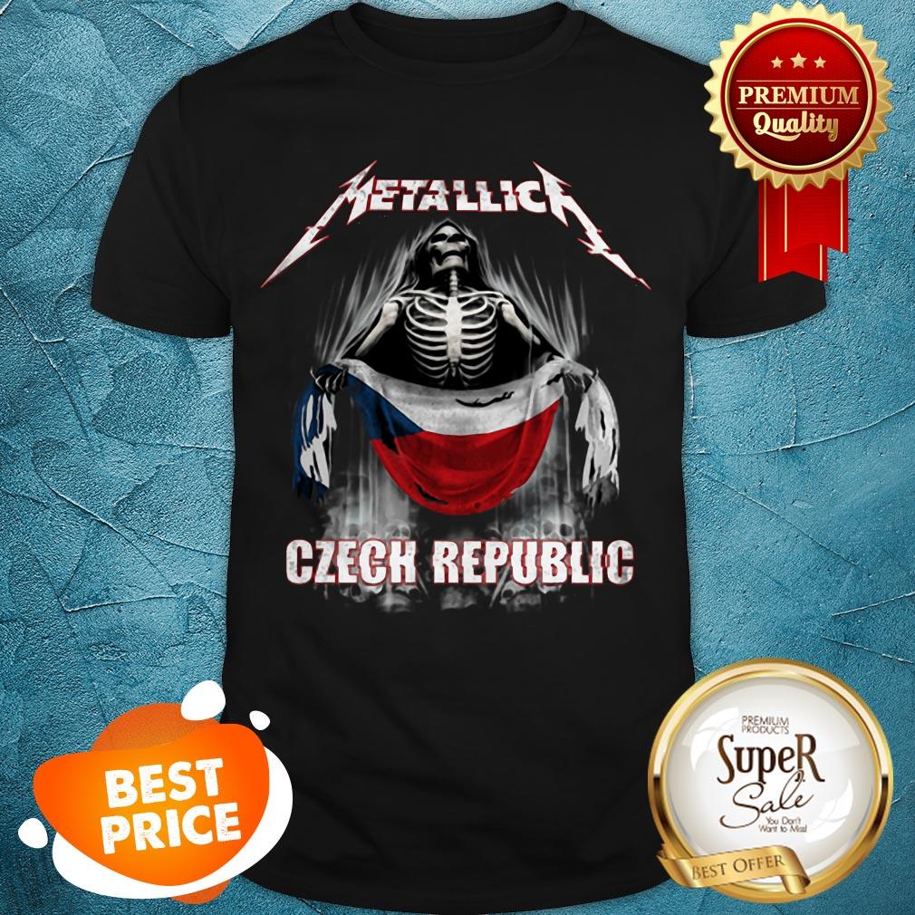 Official Skeleton Metallica Mashup Czech Republic Flag Shirt
