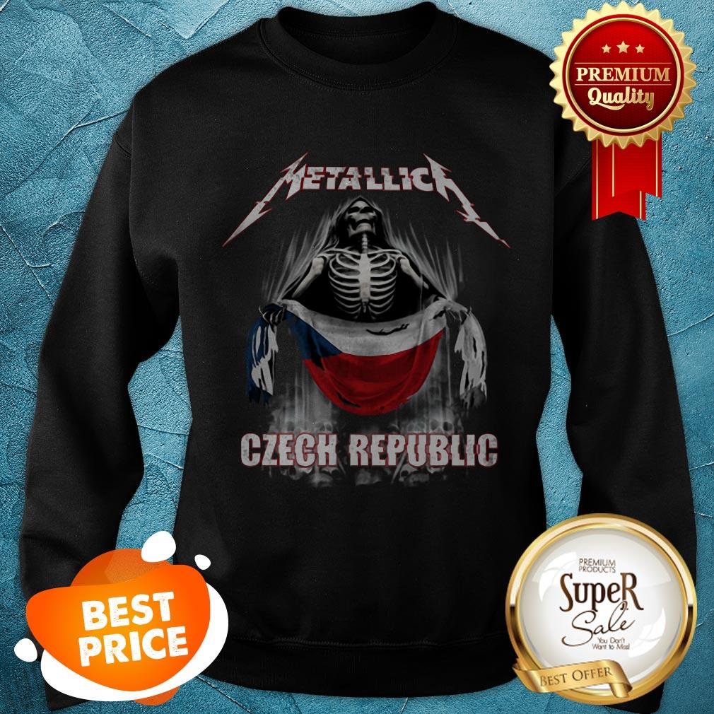 Official Skeleton Metallica Mashup Czech Republic Flag Shirt