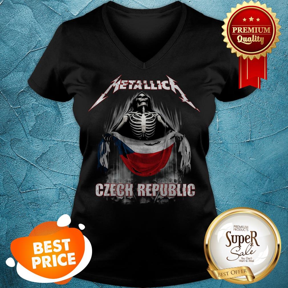 Official Skeleton Metallica Mashup Czech Republic Flag Shirt