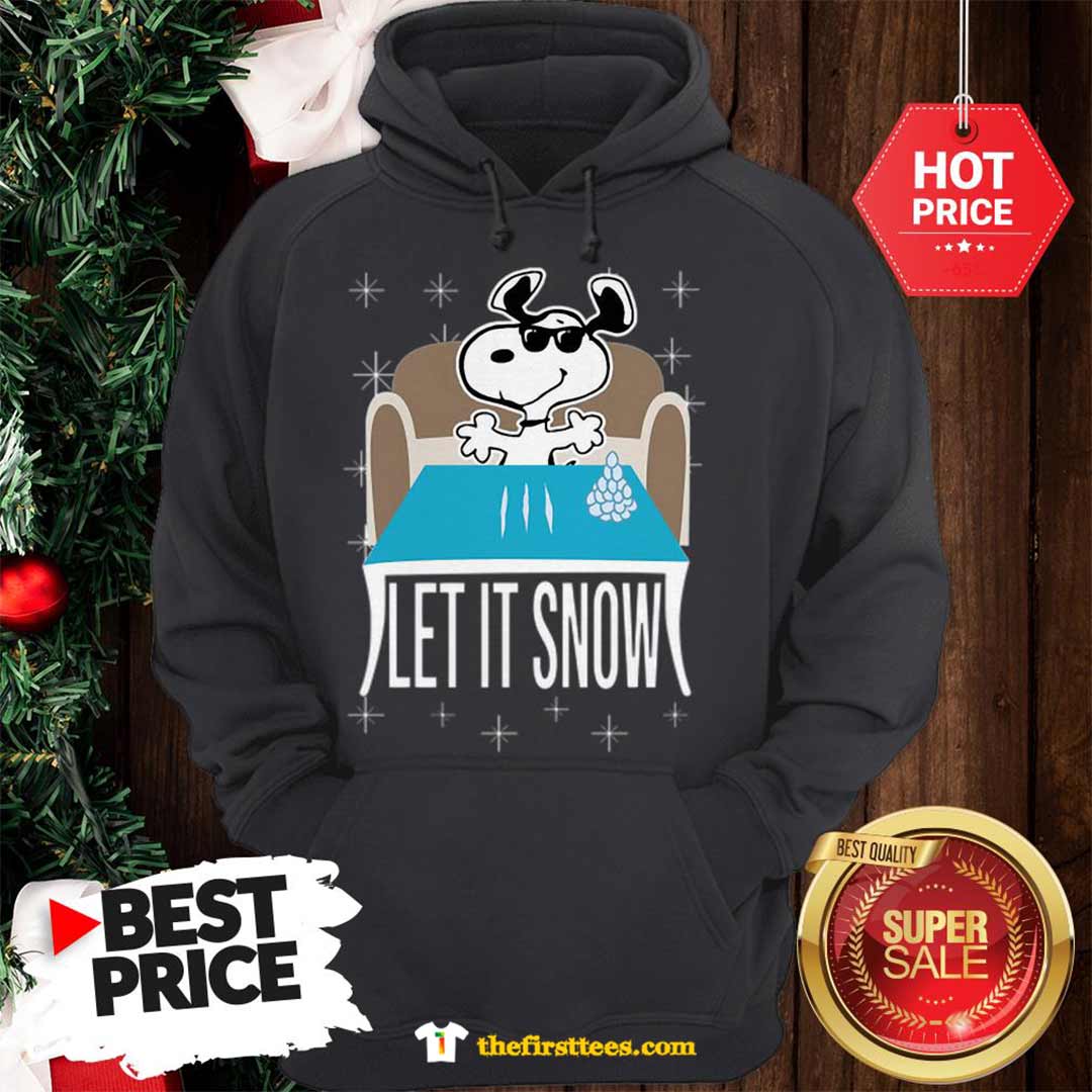 Official Top Snoopy Dog Walmart Cocaine Santa Let It Snow Christmas Shirt
