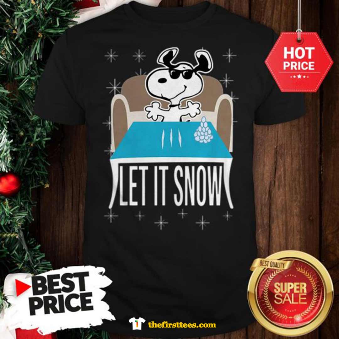 Official Top Snoopy Dog Walmart Cocaine Santa Let It Snow Christmas Shirt