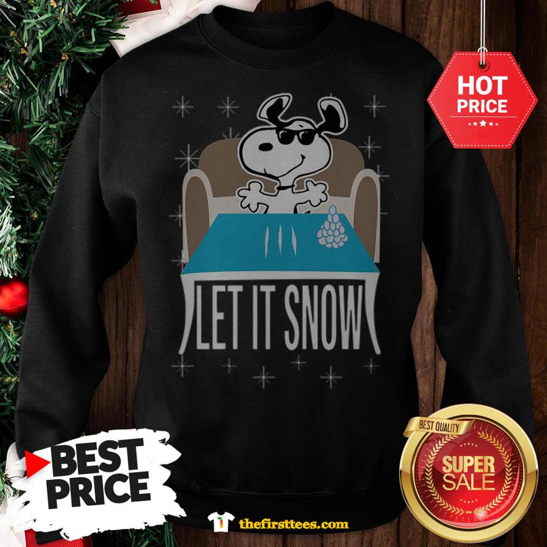 Official Top Snoopy Dog Walmart Cocaine Santa Let It Snow Christmas Shirt