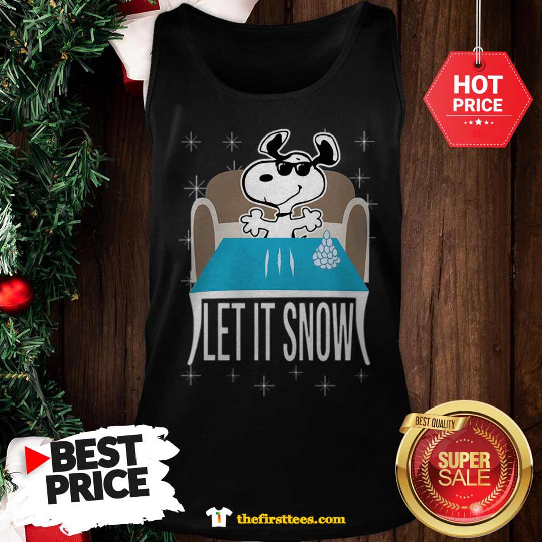 Official Top Snoopy Dog Walmart Cocaine Santa Let It Snow Christmas Shirt