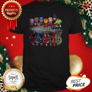 Marvel Avengers Chibi Characters Water Reflection Mirror Shirt