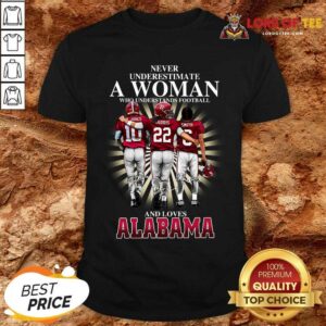 Happy Never Underestimate A Woman Who Understands Football And Loves Alabama Signatures Shirt