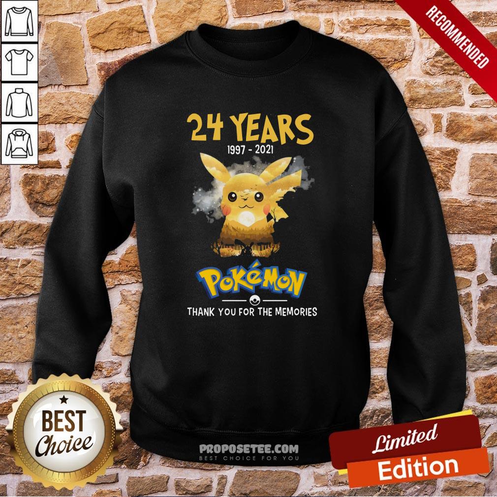 Perfect 24 Years 1997 2021 Pokemon Thank You For The Memories Shirt