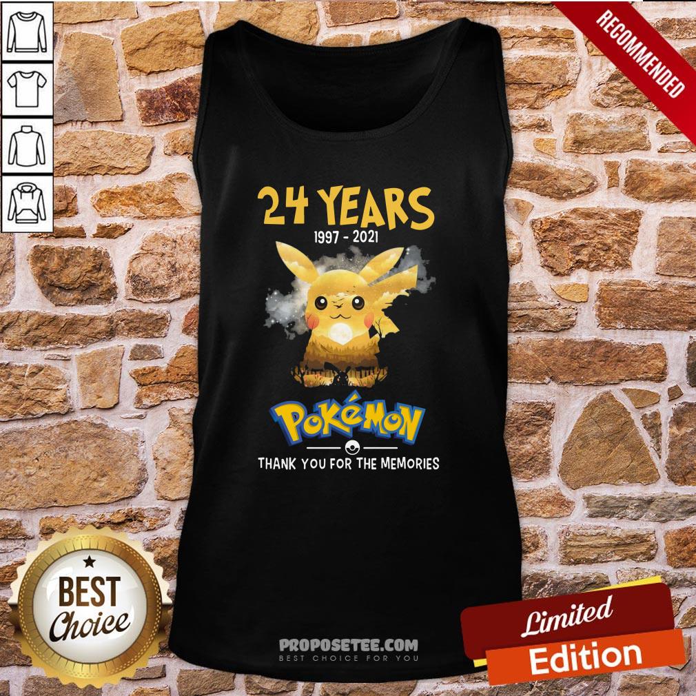 Perfect 24 Years 1997 2021 Pokemon Thank You For The Memories Shirt