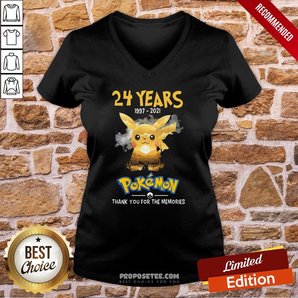 Perfect 24 Years 1997 2021 Pokemon Thank You For The Memories Shirt