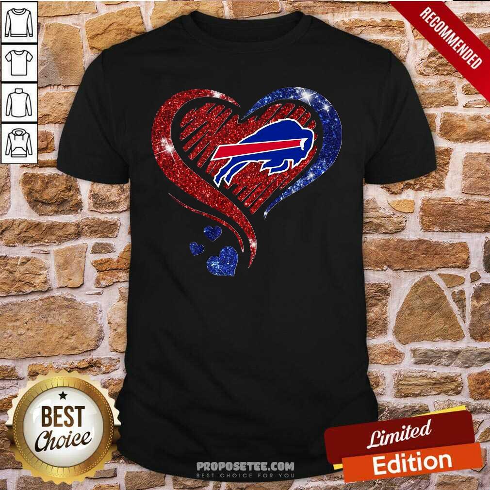 Perfect Heart Diamond Blue Red Buffalo Bills Football Shirt
