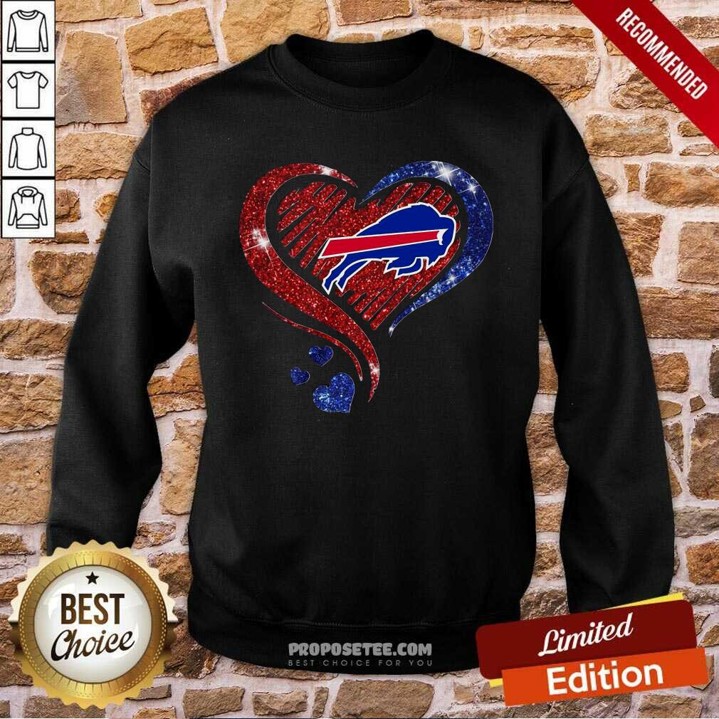 Perfect Heart Diamond Blue Red Buffalo Bills Football Shirt