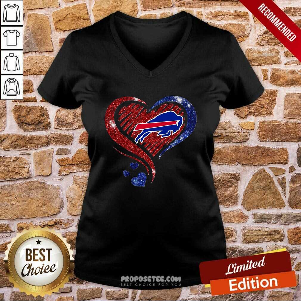 Perfect Heart Diamond Blue Red Buffalo Bills Football Shirt
