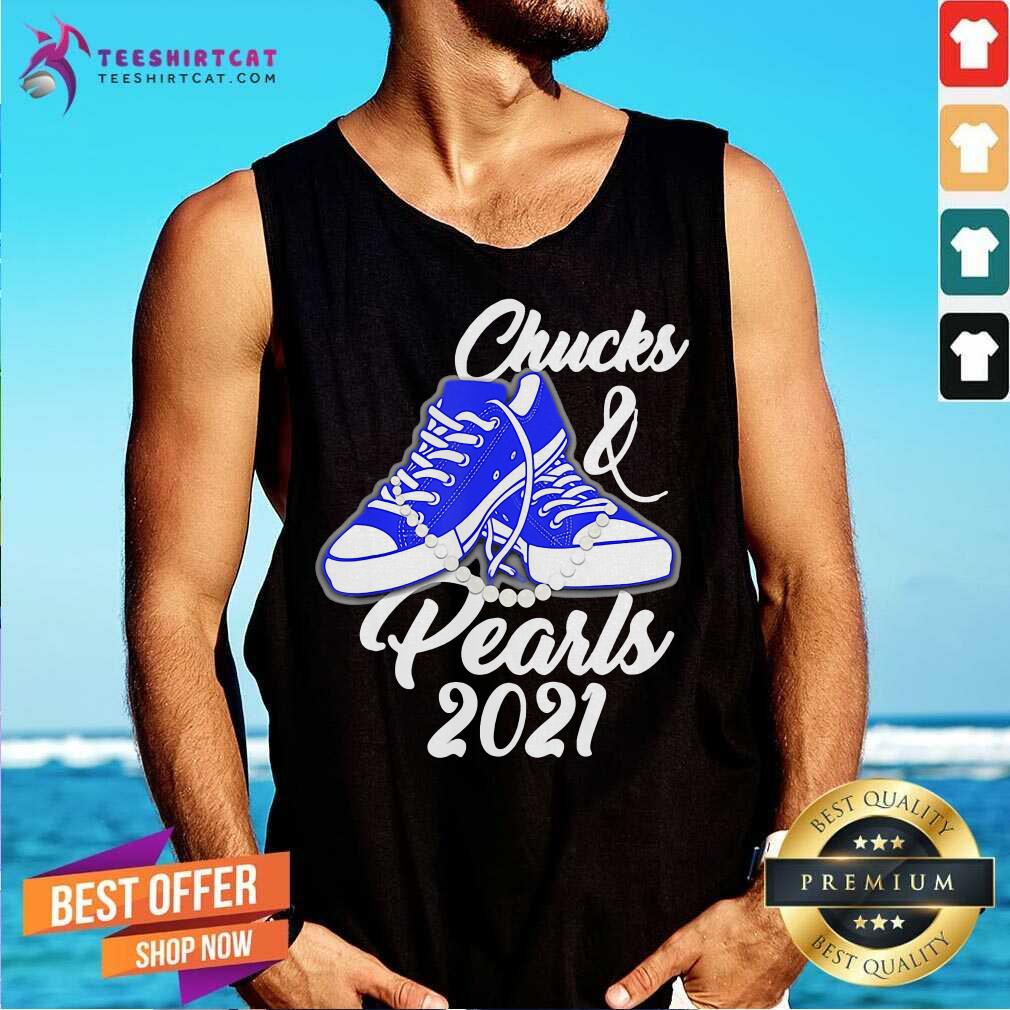 Perfect Kamala Harris Vice President Chucks And Pearls Blue Converse 2021 Shirt