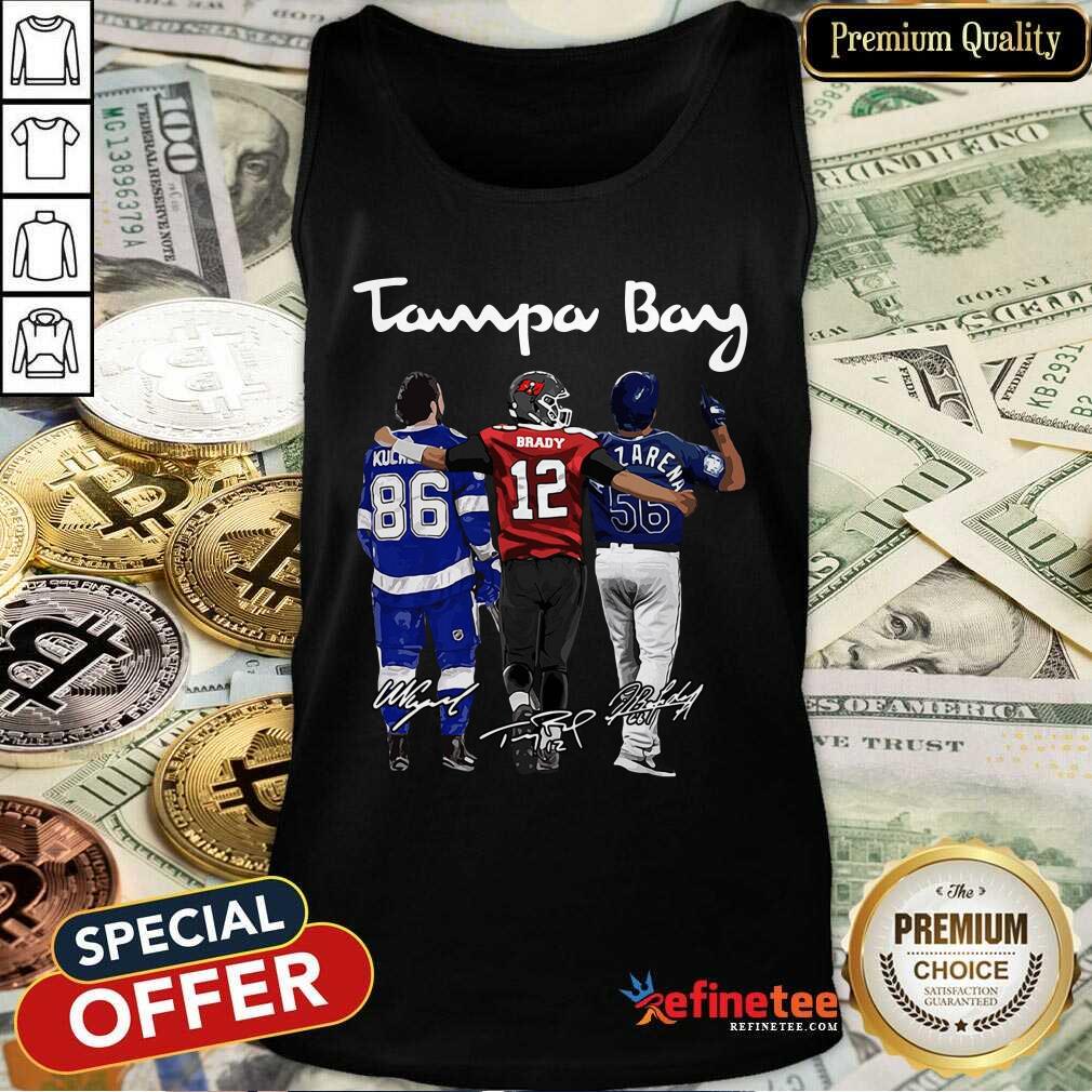 Perfect Tampa Bay Nikita Kucherov Tom Brady Randy Arozarena Signatures Shirt