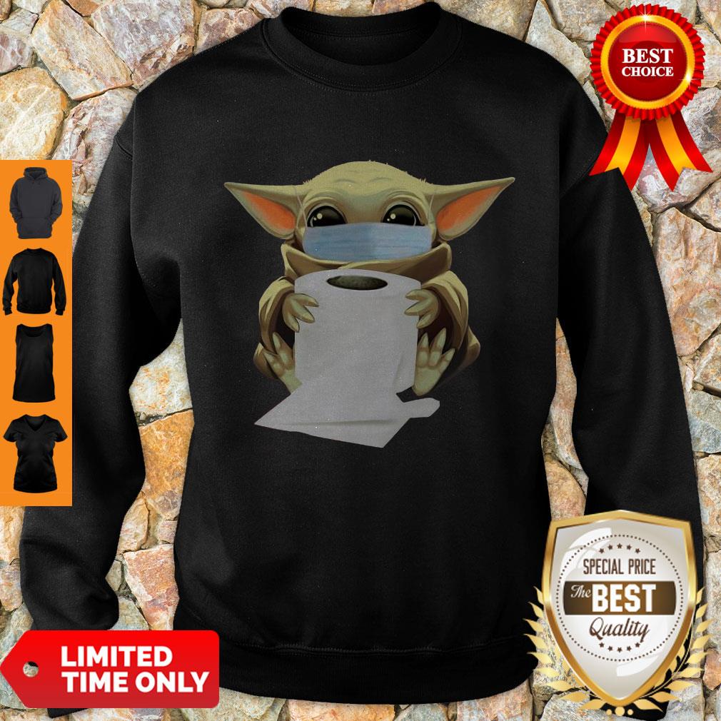 Top Baby Yoda Face Mask Hug Toilet Paper Shirt