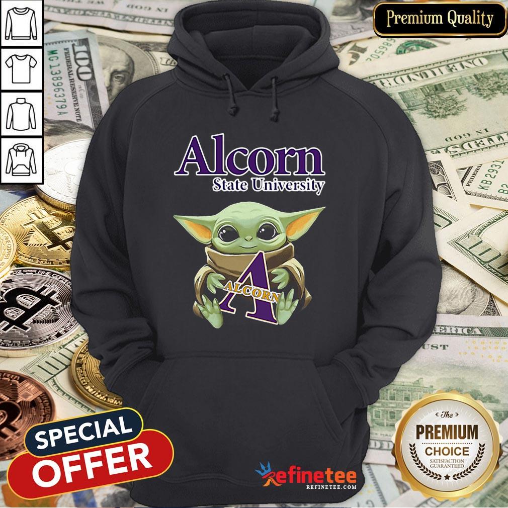 Pretty Baby Yoda Hug Alcorn State University Star Wars Shirt