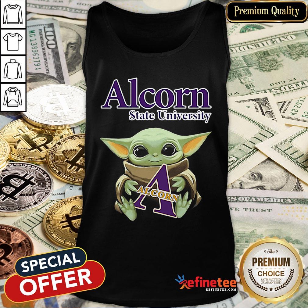 Pretty Baby Yoda Hug Alcorn State University Star Wars Shirt
