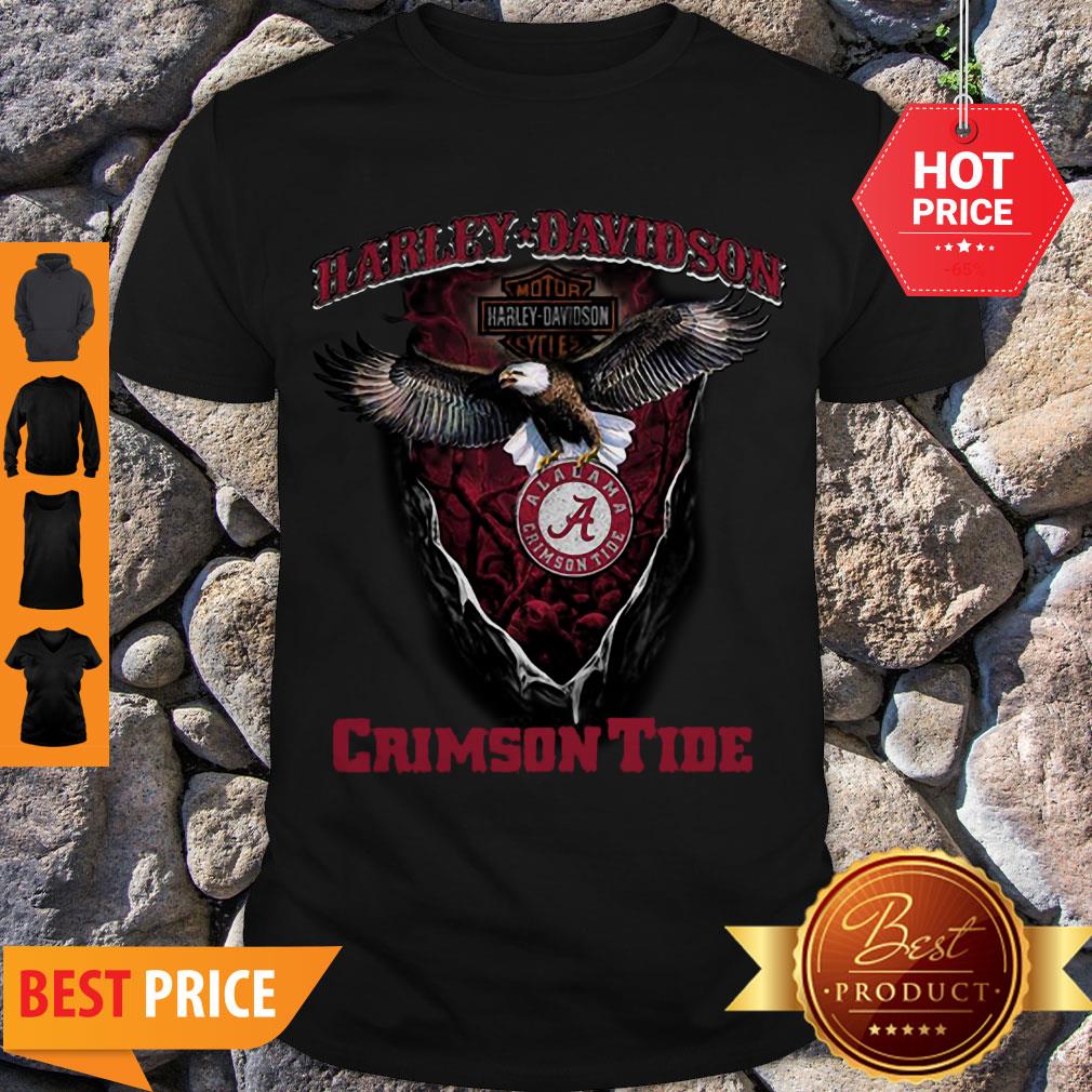 Pretty Eagle Harley Davidson Alabama Crimson Tide Shirt