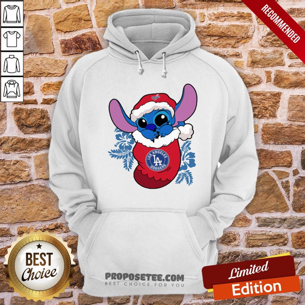Pretty Los Angeles Dodgers Christmas Stitch In The Sock Funny Disney Mlb Shirt