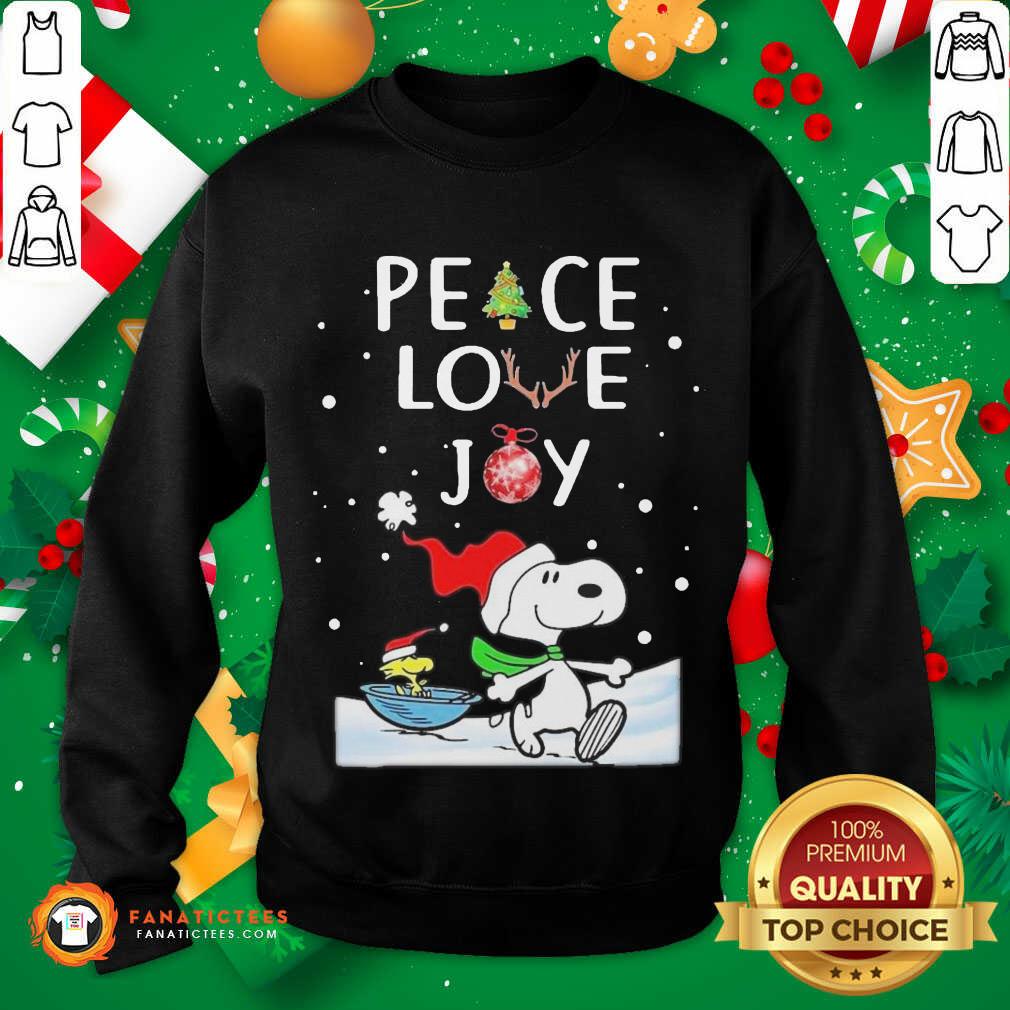 Pretty Peanuts Snoopy Peace Love Joy Christmas Shirt