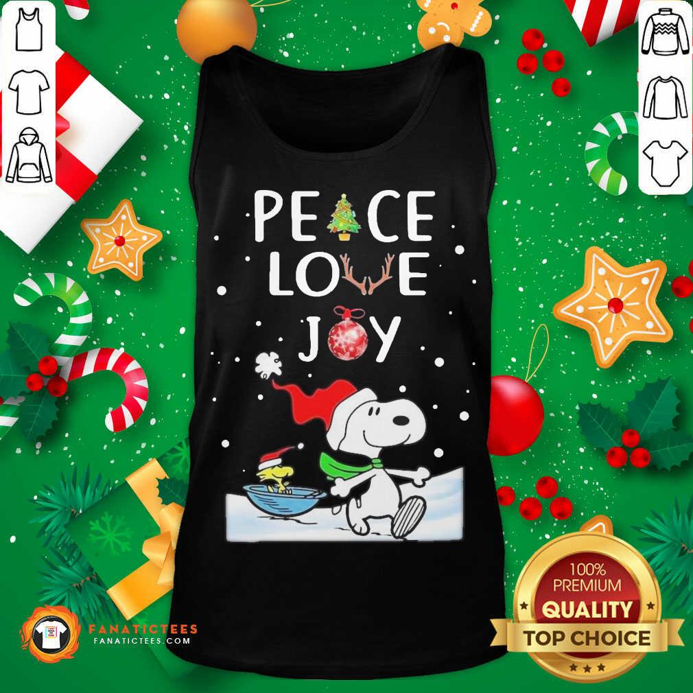 Pretty Peanuts Snoopy Peace Love Joy Christmas Shirt