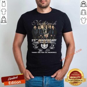 Hot Nightwish 25th Anniversary 1996 2021 Thank You For The Memories Signatures Shirt