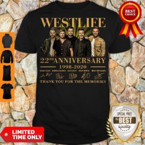Westlife 22nd Anniversary 1998 2020 Thank You For The Memories Signatures Shirt