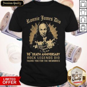 Ronnie James Dio 10th Death Anniversary Rock Legends DIO Thank You For The Memories Signature Shirt