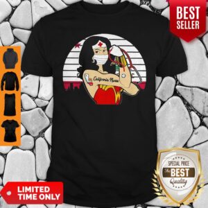 Vintage Wonder Woman Tattoos California Nurse COVID-19 Shirt