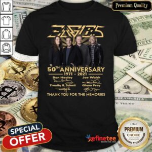 Cool Eagles 50th Anniversary 1971 2021 Thank You For The Memories Signatures Tee Shirt