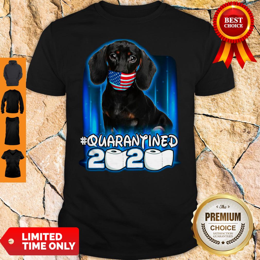 Top Dachshund Face Mask American Flag Quarantined 2020 Shirt