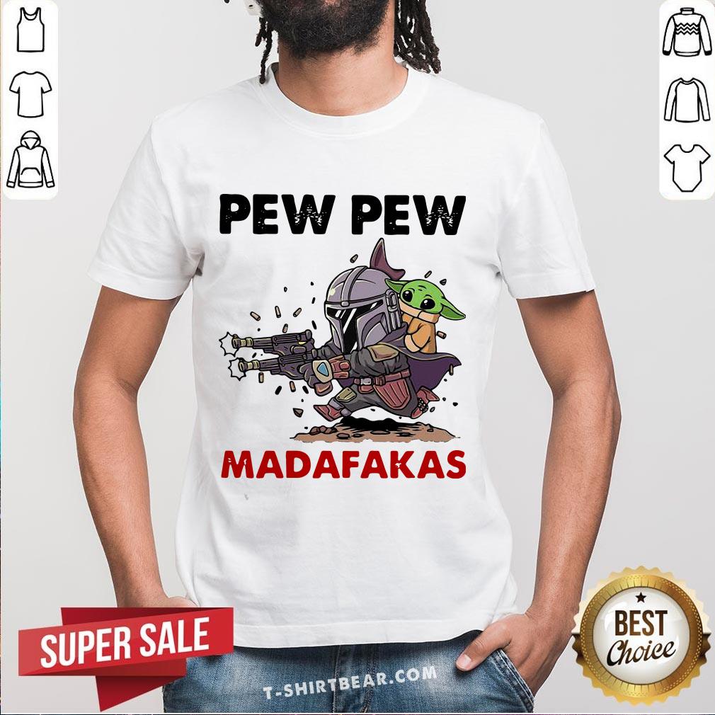 Colorful The Mandalorian Baby Yoda Pew Pew Madafakas Shirt