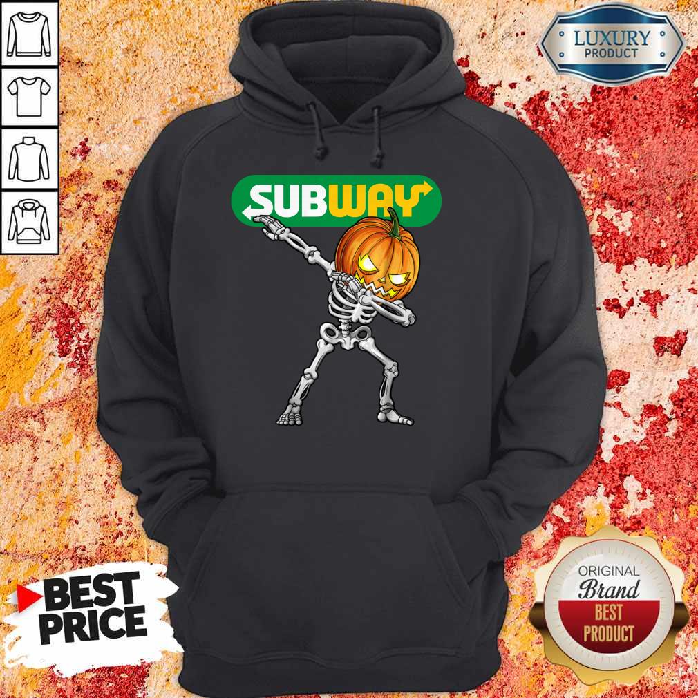 Skeleton Dabbing Halloween Pumpkin Subway Shirt