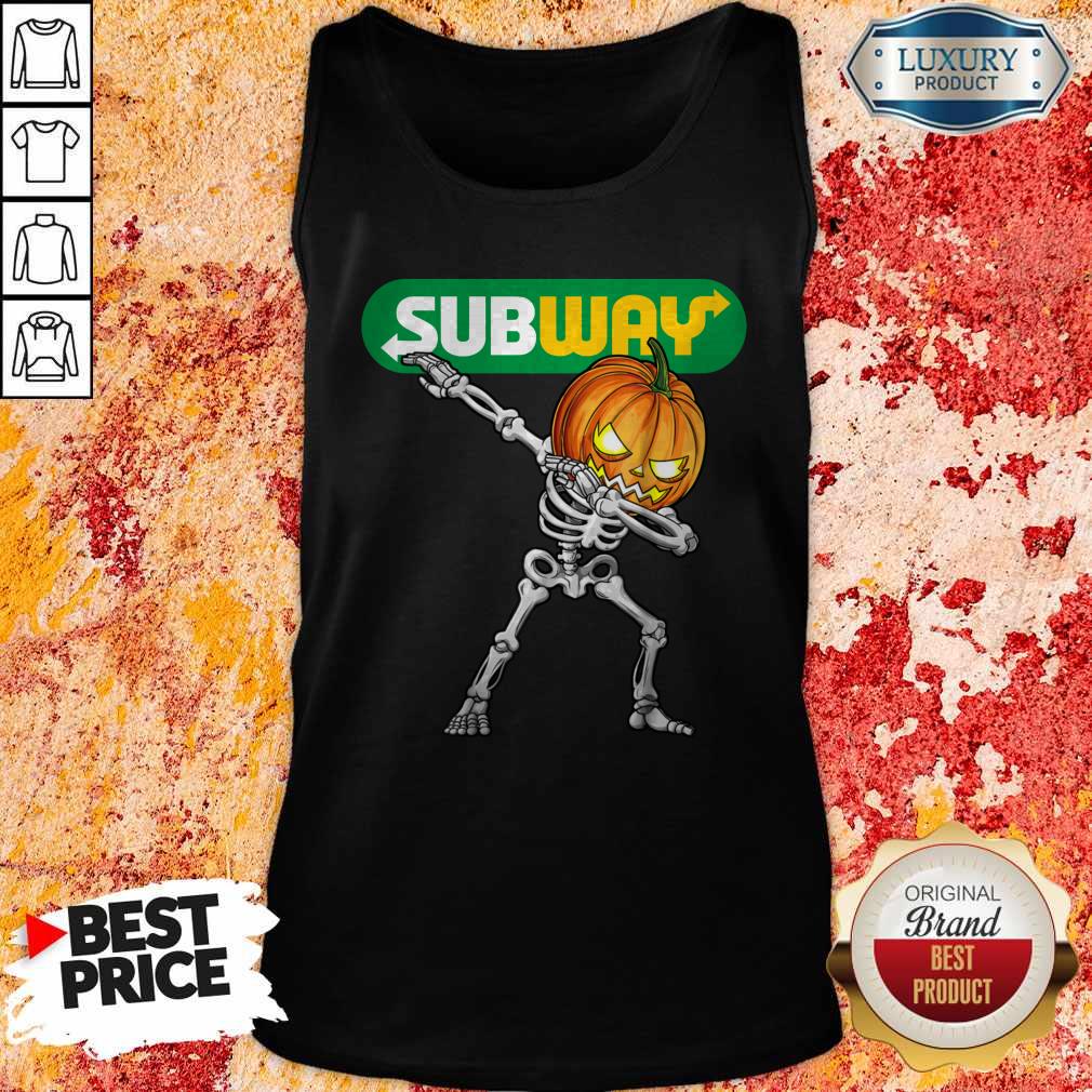 Skeleton Dabbing Halloween Pumpkin Subway Shirt