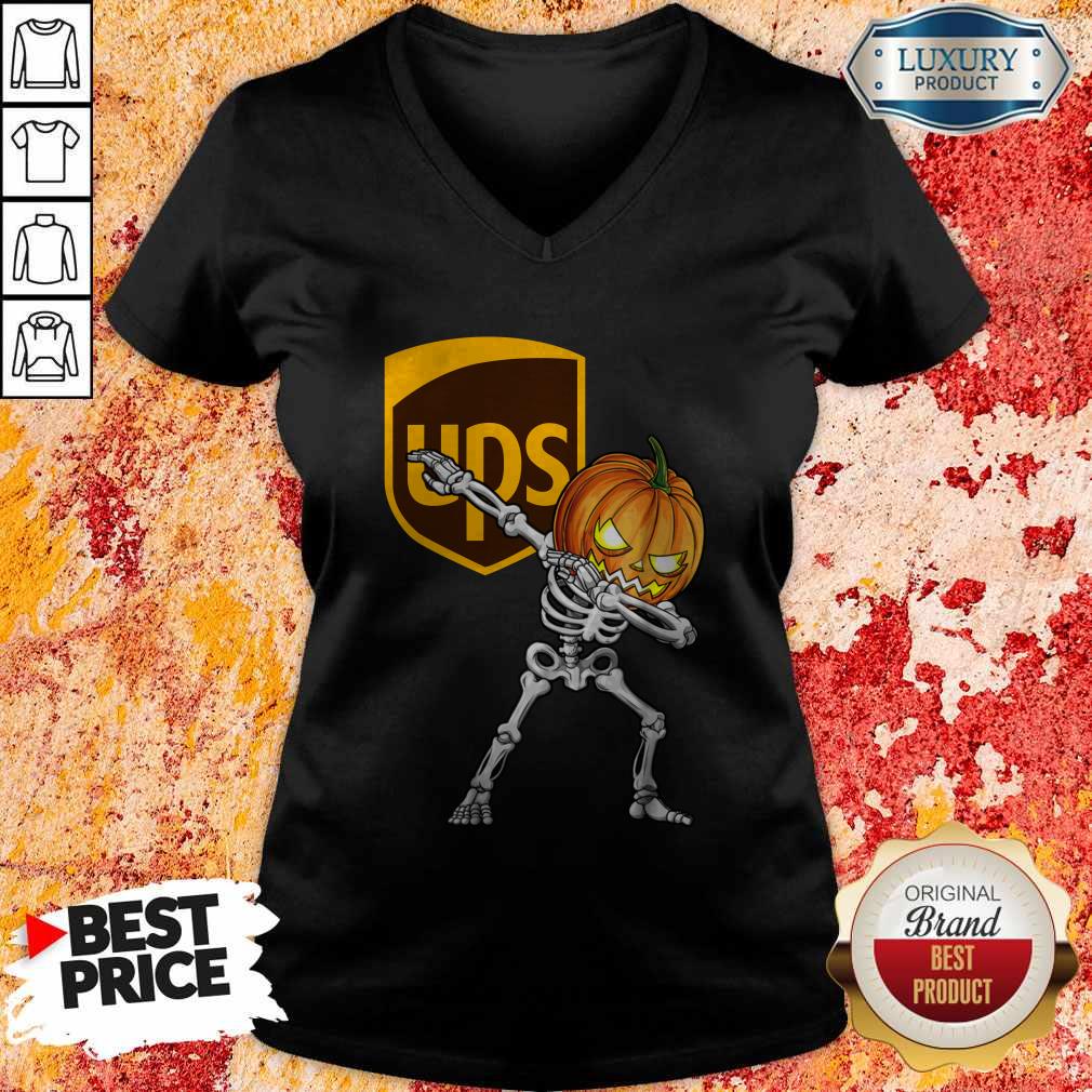 Skeleton Dabbing Halloween Pumpkin UPS Shirt