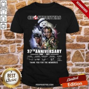 Awesome Ghostbusters 37th Anniversary Thank You For The Memories Signatures Shirt