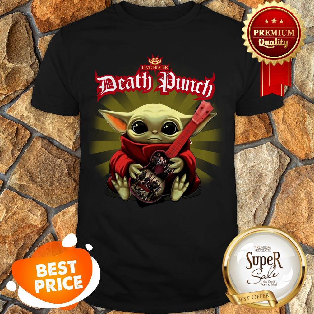 Star Wars Baby Yoda Hug Five Finger Death Punch 5FDP Guitar Shirt
