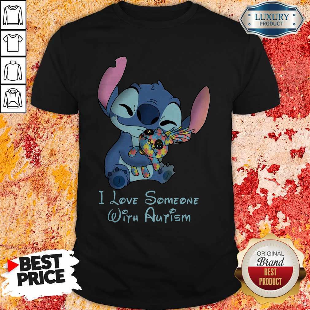 Stitch Hug Jack Skeleington Autism I Love Someone With Autism Shirt