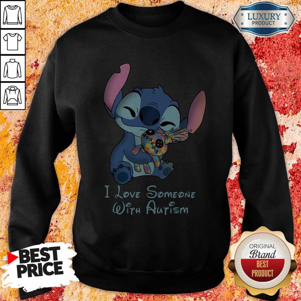 Stitch Hug Jack Skeleington Autism I Love Someone With Autism Shirt