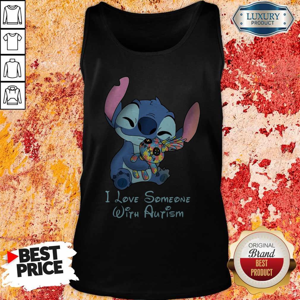 Stitch Hug Jack Skeleington Autism I Love Someone With Autism Shirt