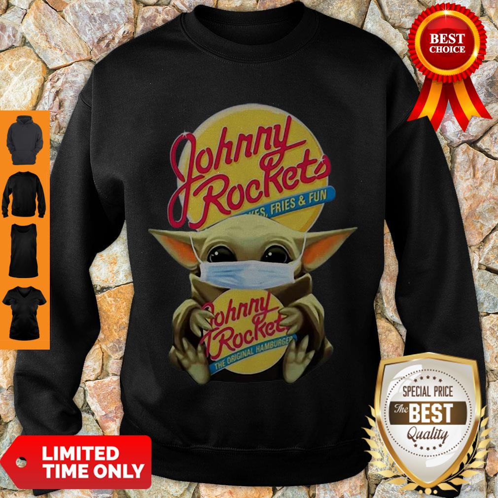 Star Wars Baby Yoda Mask Hug Johnny Rockets Hamburger Covid-19 Shirt