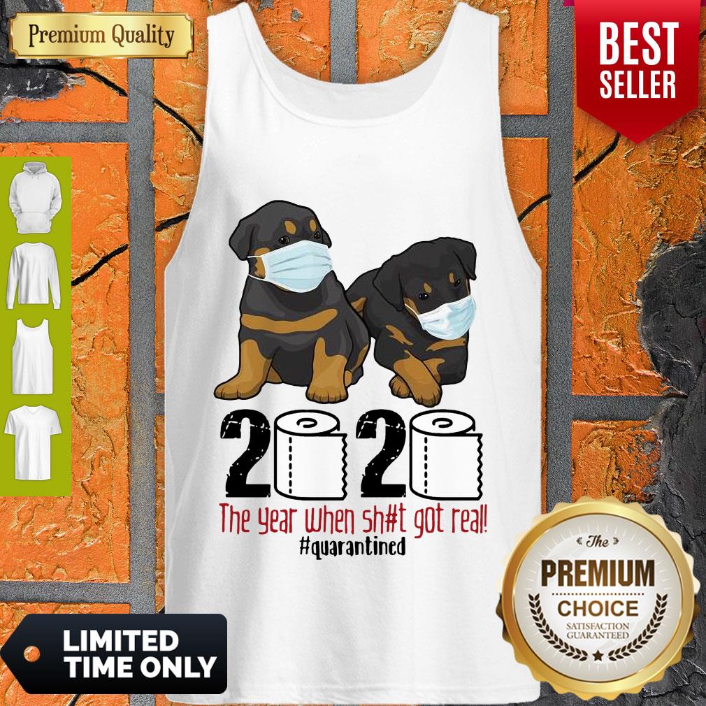 Perfect Rottweiler Face Mask 2020 The Year When Shit Got Real Quarantined Shirt