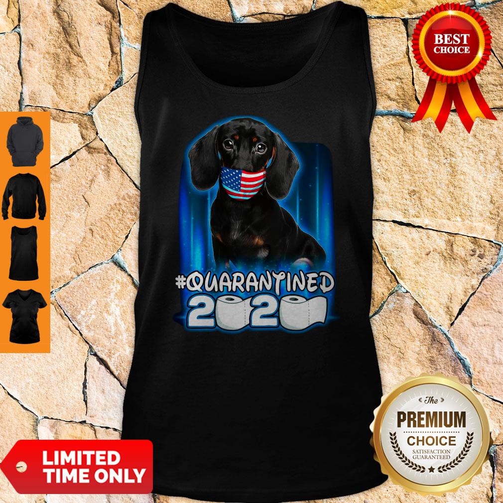 Top Dachshund Face Mask American Flag Quarantined 2020 Shirt
