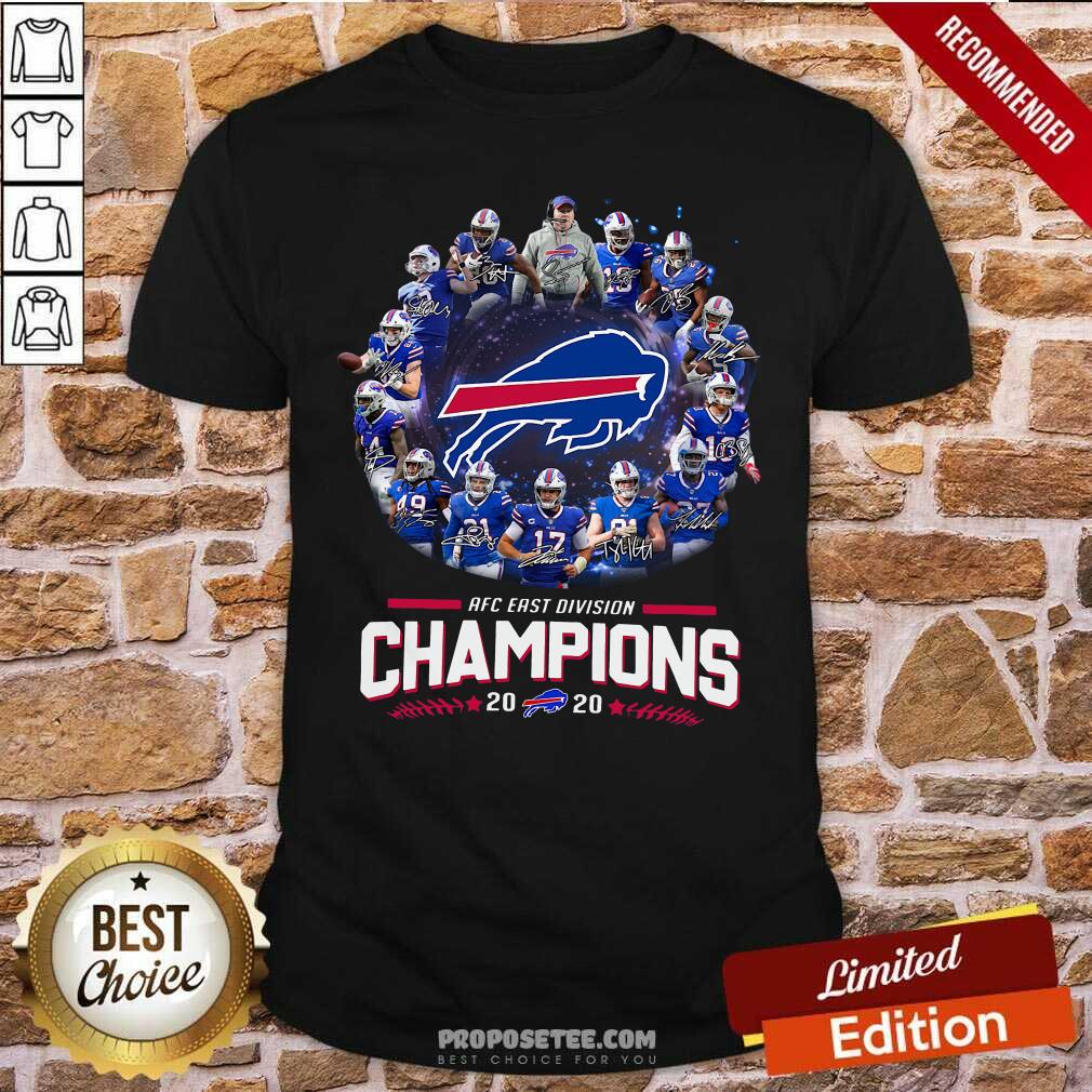 Top Buffalo Bills Team Afc East Division Champions 2020 Signatures Shirt