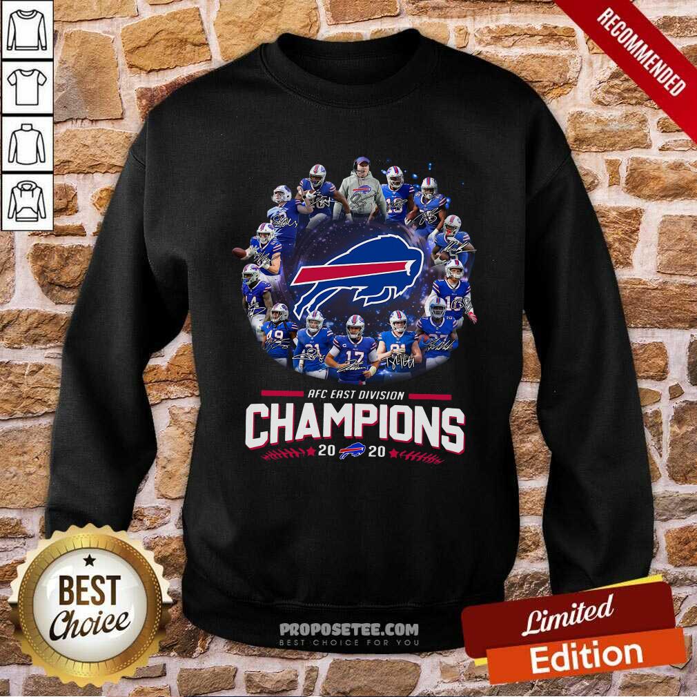 Top Buffalo Bills Team Afc East Division Champions 2020 Signatures Shirt