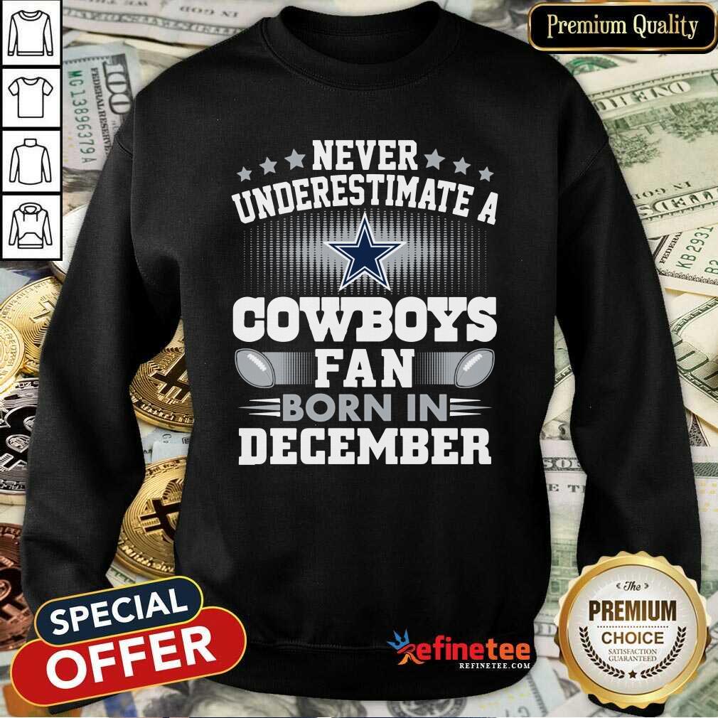 Top Never Underestimate Cowboys Fan Born In December Shirt