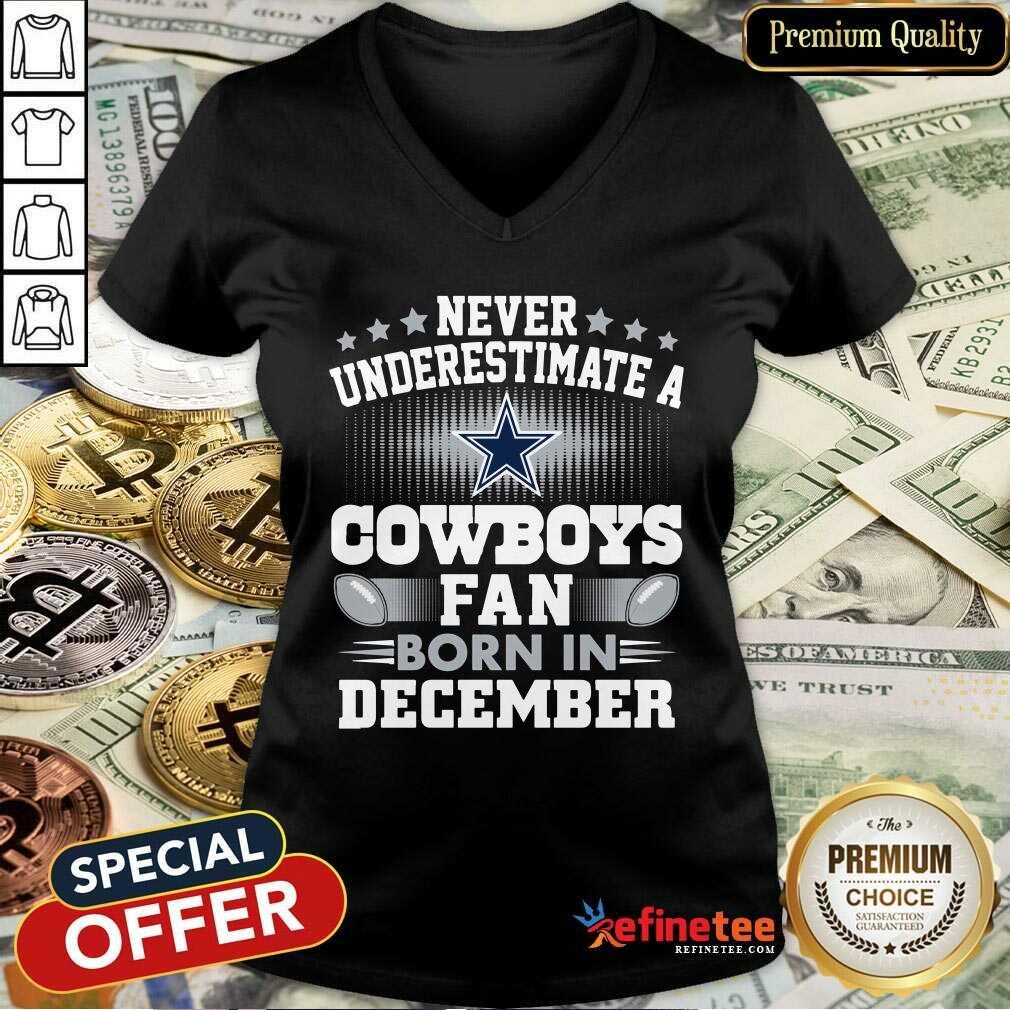 Top Never Underestimate Cowboys Fan Born In December Shirt