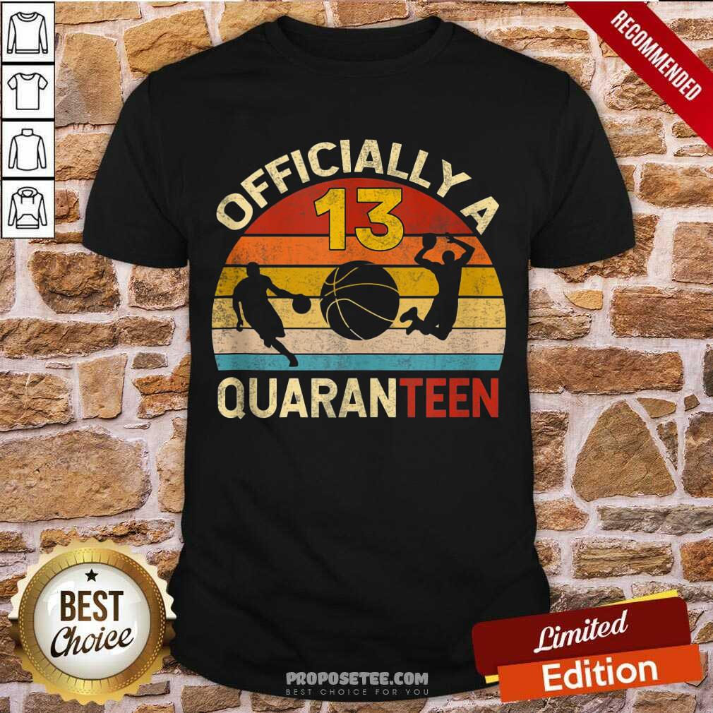 Top Quaranteen 13Th Birthday Basketball Vintage Shirt