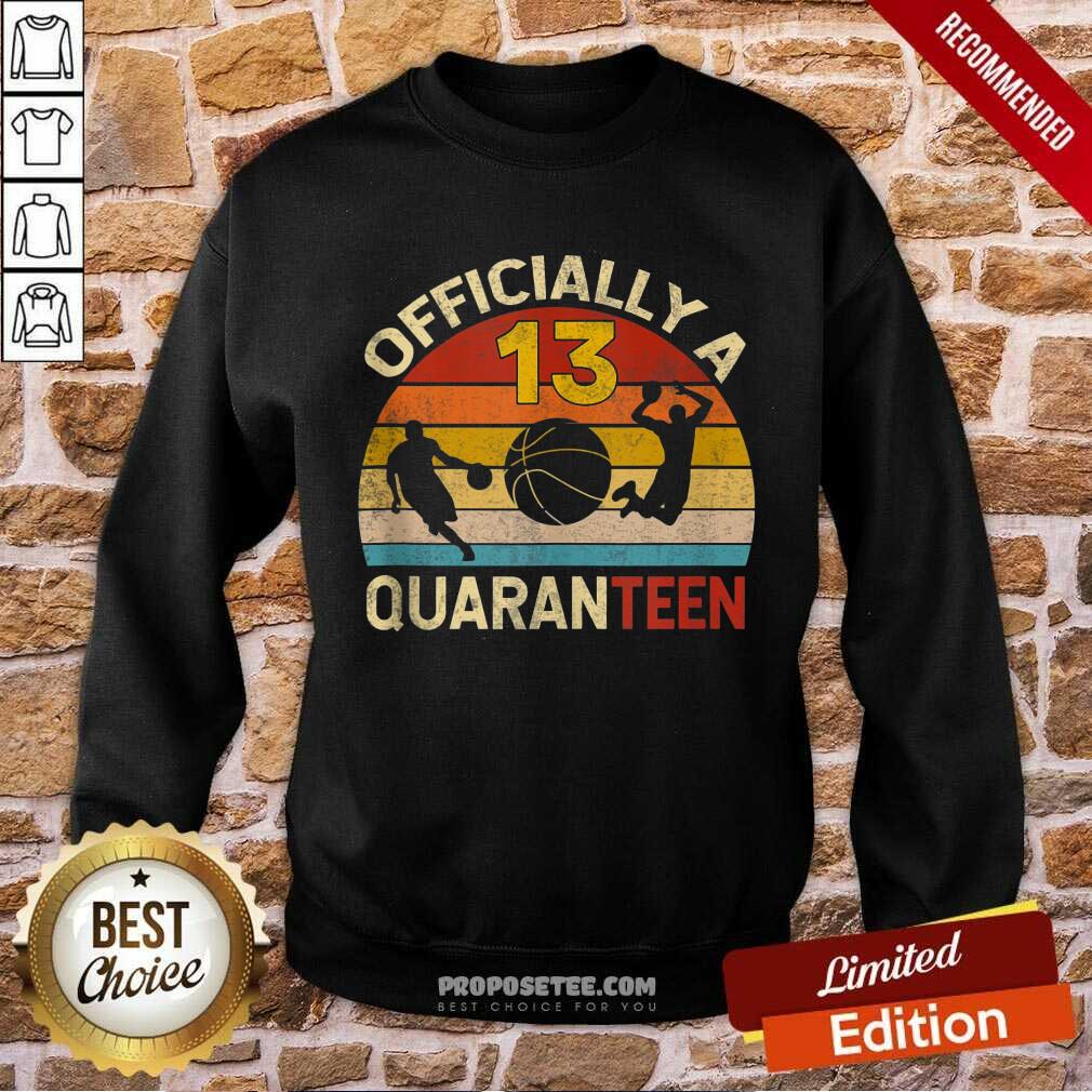 Top Quaranteen 13Th Birthday Basketball Vintage Shirt