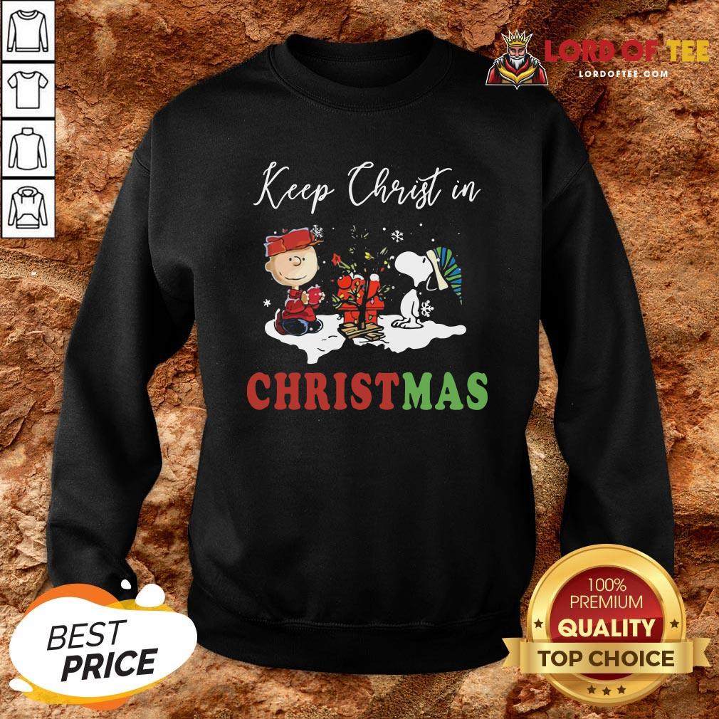 Top Snoopy And Charibow Keep Christ In Christmas Shirt