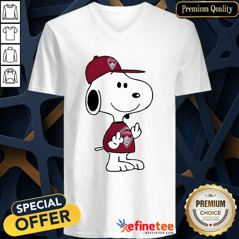 Top Snoopy Colorado Rapids MLS Double Middle Fingers Fuck You Shirt